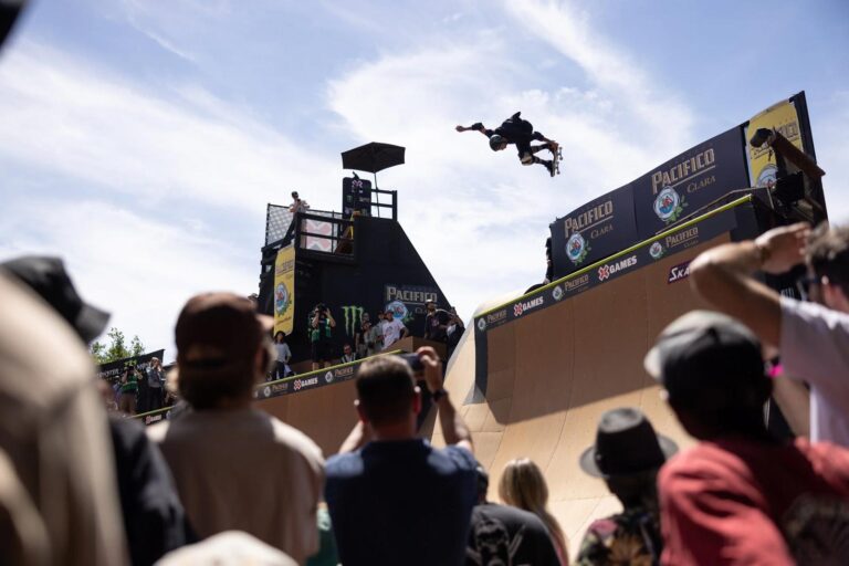Vert ramp skateboarder at Ventura X Games event