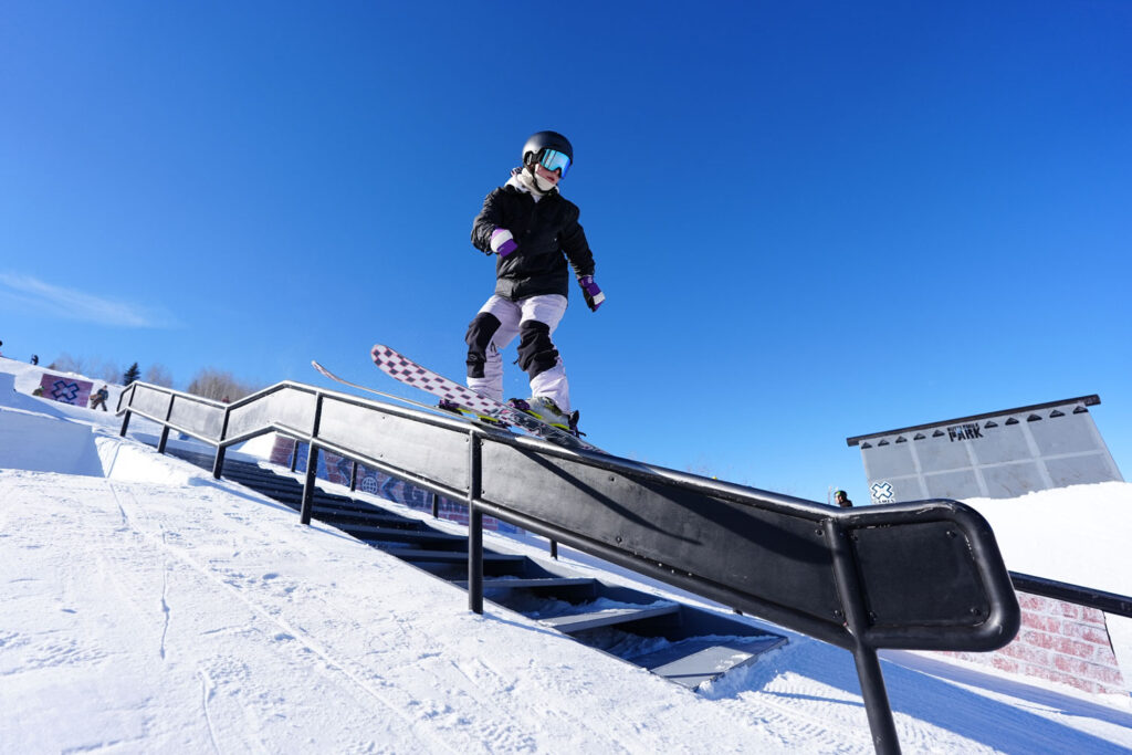 Marion Balsamo during Womens Ski Street Style Practice at 2025 X Games Aspen at Buttermilk in Aspen, CO