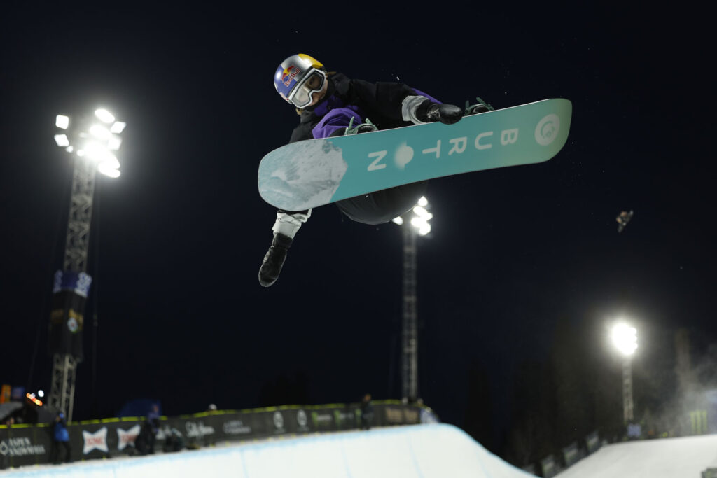 Mitsuki Ono during Womens Snowboard SuperPipe Final at 2025 X Games Aspen