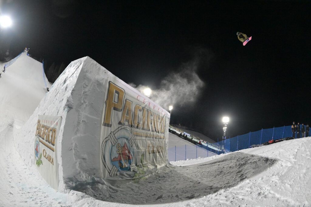 Taiga Hasegawa during Mens Snowboard Big Air Final at 2025 X Games Aspen at Buttermilk in Aspen, CO