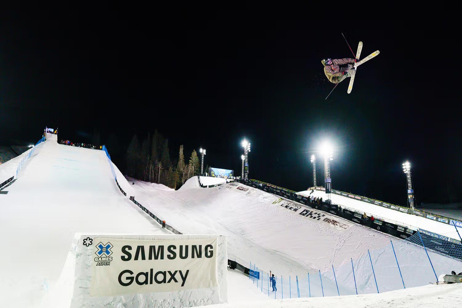 Troy Podmilsak mid air at X Games Aspen 2024