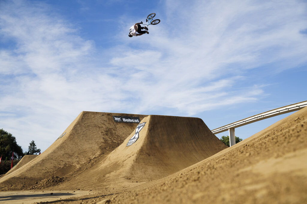 Brady Baker, Stake Men's BMX Dirt, MoonPay X Games Sacramento 2026. Photo Credit: Jeff Zielinski / X Games