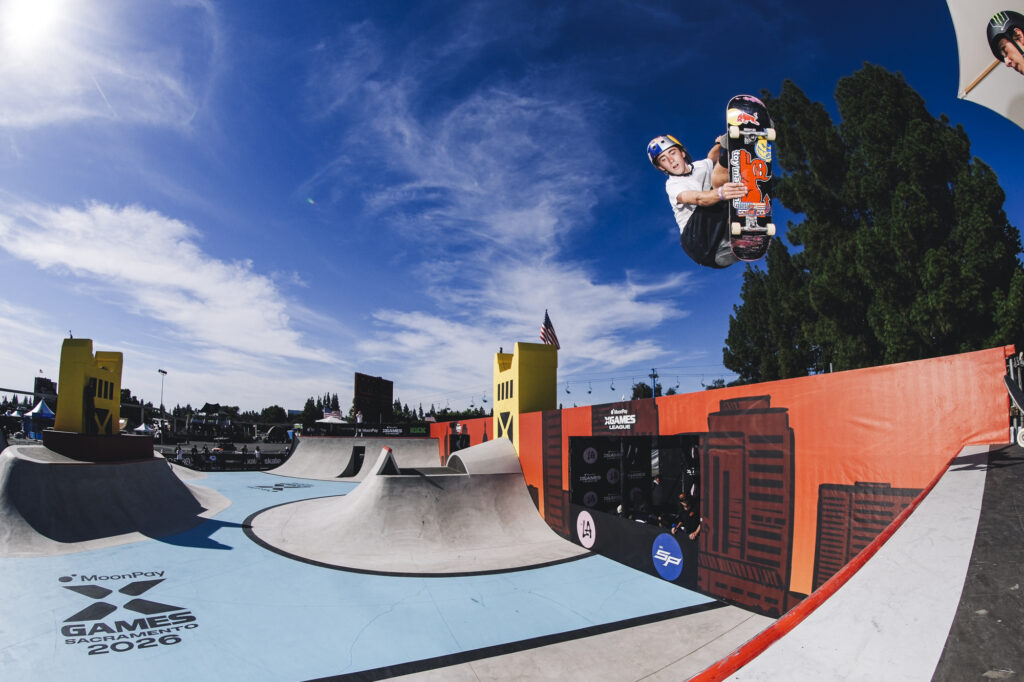 Gavin Bottger, Men’s Skateboard Park, MoonPay X Games Sacramento 2026. Photo Credit: Ballard / X Games