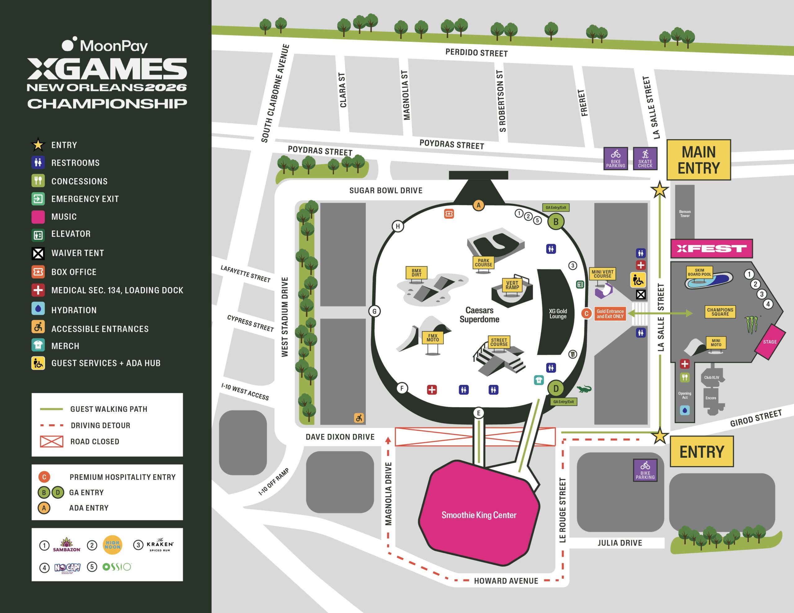 MoonPay X Games New Orleans 2026 Championship Map