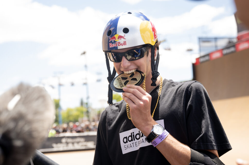 Gui Khury, MoonPay Men’s Skateboard Vert Best Trick, MoonPay X Games Sacramento 2026. Photo Credit: Muller/X Games